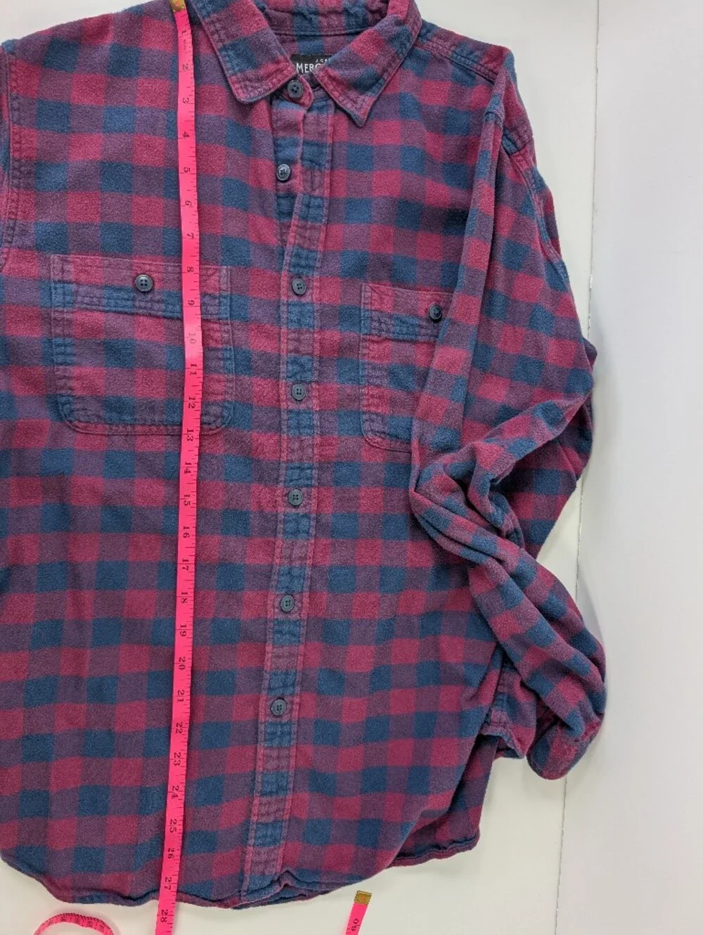 J. Crew Men's Burgundy & Navy Plaid Button-Down Shirt